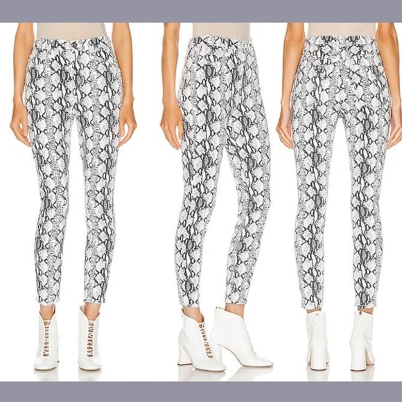 NWT FRAME [ 25‎ ] Ali Ultra High Rise Python Cigarette Skinny Jeans - Picture 1 of 13